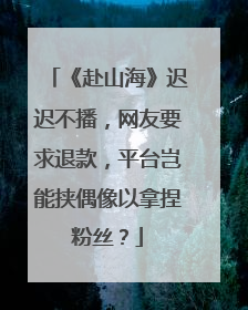 《赴山海》迟迟不播，网友要求退款，平台岂能挟偶像以拿捏粉丝？