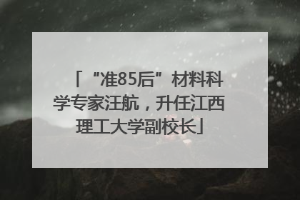 “准85后”材料科学专家汪航，升任江西理工大学副校长