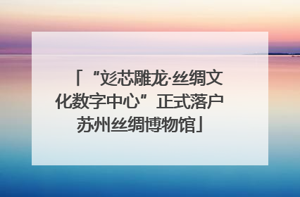 “彣芯雕龙·丝绸文化数字中心”正式落户苏州丝绸博物馆