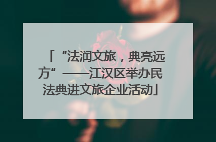 “法润文旅，典亮远方”——江汉区举办民法典进文旅企业活动