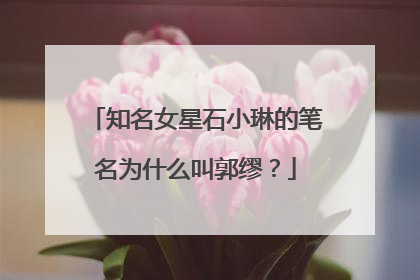 知名女星石小琳的笔名为什么叫郭缪？