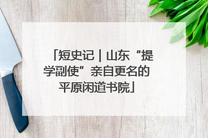 短史记｜山东“提学副使”亲自更名的平原闲道书院