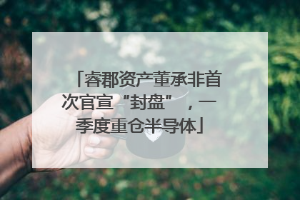 睿郡资产董承非首次官宣“封盘”，一季度重仓半导体