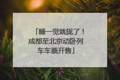 睡一觉就拢了！成都至北京动卧列车车票开售
