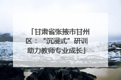 甘肃省张掖市甘州区：“沉浸式”研训助力教师专业成长