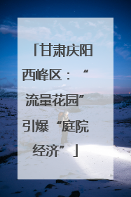 甘肃庆阳西峰区：“流量花园”引爆“庭院经济”