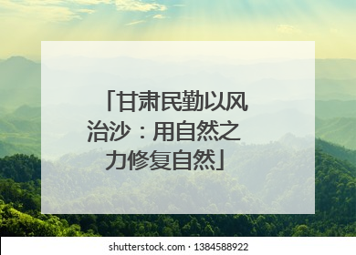 甘肃民勤以风治沙：用自然之力修复自然