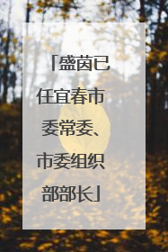 盛茵已任宜春市委常委、市委组织部部长