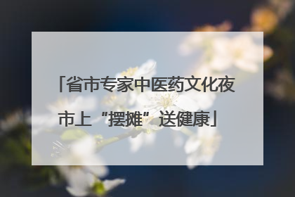 省市专家中医药文化夜市上“摆摊”送健康