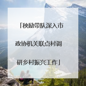秧励带队深入市政协机关联点村调研乡村振兴工作