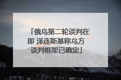 俄乌第二轮谈判在即 泽连斯基称乌方谈判框架已确定