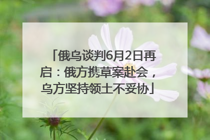 俄乌谈判6月2日再启：俄方携草案赴会，乌方坚持领土不妥协