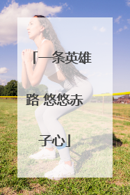 一条英雄路 悠悠赤子心