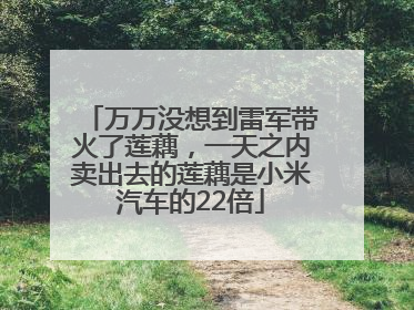 万万没想到雷军带火了莲藕，一天之内卖出去的莲藕是小米汽车的22倍