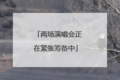 两场演唱会正在紧张筹备中