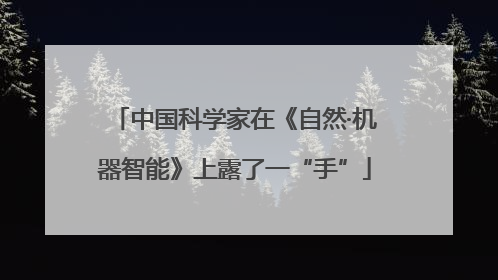 中国科学家在《自然·机器智能》上露了一“手”