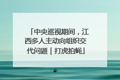 中央巡视期间，江西多人主动向组织交代问题｜打虎拍蝇