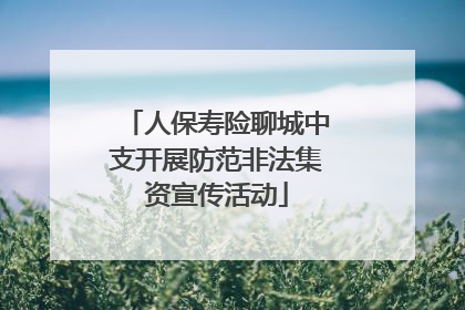 人保寿险聊城中支开展防范非法集资宣传活动