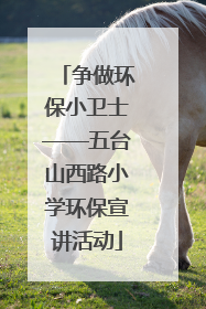 争做环保小卫士——五台山西路小学环保宣讲活动