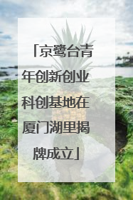 京鹭台青年创新创业科创基地在厦门湖里揭牌成立