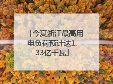 今夏浙江最高用电负荷预计达1.33亿千瓦