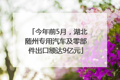 今年前5月，湖北随州专用汽车及零部件出口额达9亿元
