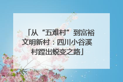 从“五难村”到富裕文明新村：四川小谷溪村蹚出蜕变之路