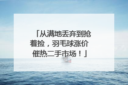 从满地丢弃到抢着捡，羽毛球涨价催热二手市场！
