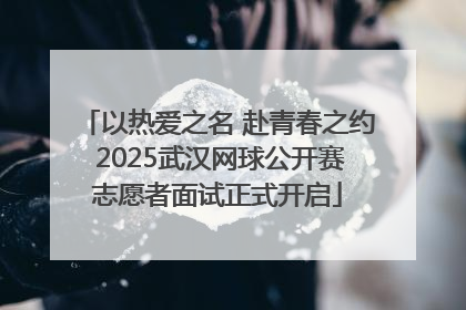 以热爱之名 赴青春之约 2025武汉网球公开赛志愿者面试正式开启
