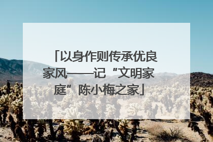 以身作则传承优良家风——记“文明家庭”陈小梅之家