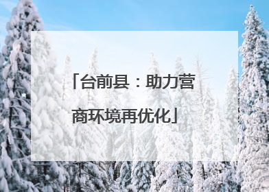台前县：助力营商环境再优化