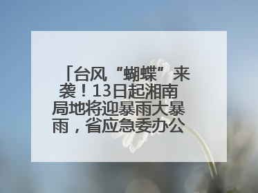 台风“蝴蝶”来袭！13日起湘南局地将迎暴雨大暴雨，省应急委办公室发布汛情提醒