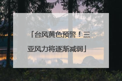 台风黄色预警！三亚风力将逐渐减弱