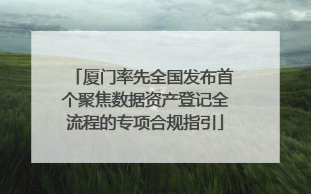 厦门率先全国发布首个聚焦数据资产登记全流程的专项合规指引