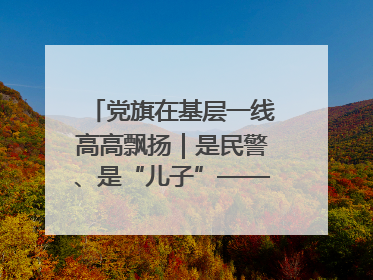 党旗在基层一线高高飘扬｜是民警、是“儿子”——申飞飞在太行山中的一线坚守