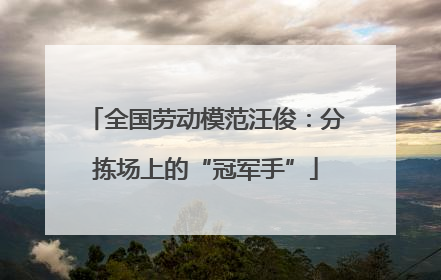 全国劳动模范汪俊：分拣场上的“冠军手”