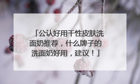 公认好用干性皮肤洗面奶推荐，什么牌子的洗面奶好用，建议！