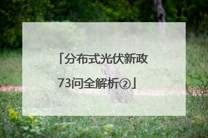 分布式光伏新政73问全解析②