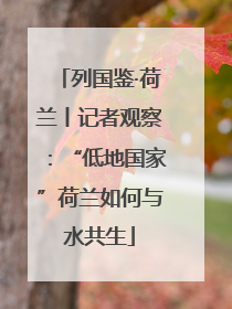 列国鉴·荷兰丨记者观察：“低地国家”荷兰如何与水共生