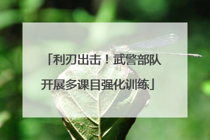 利刃出击！武警部队开展多课目强化训练