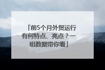 前5个月外贸运行有何特点、亮点？一组数据带你看