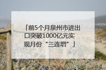 前5个月泉州市进出口突破1000亿元实现月份“三连增”