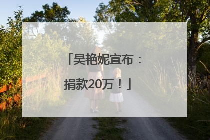 吴艳妮宣布：捐款20万！
