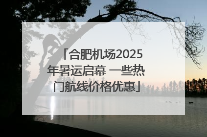 合肥机场2025年暑运启幕 一些热门航线价格优惠