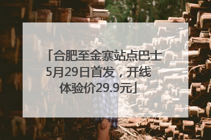 合肥至金寨站点巴士5月29日首发，开线体验价29.9元