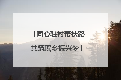 同心驻村帮扶路 共筑瑶乡振兴梦