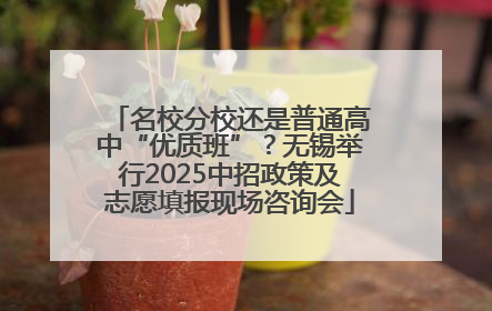 名校分校还是普通高中“优质班”？无锡举行2025中招政策及志愿填报现场咨询会