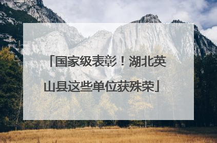 国家级表彰！湖北英山县这些单位获殊荣