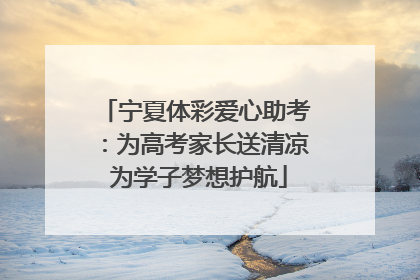 宁夏体彩爱心助考：为高考家长送清凉 为学子梦想护航