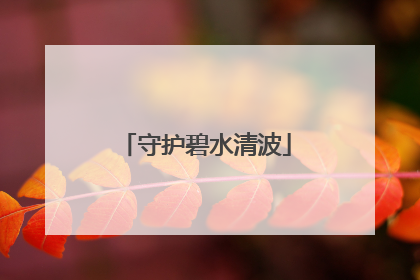 守护碧水清波